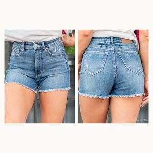 Judy Blue Shorts Women's XL Blue Denim Curvy Lilly Tummy Control High Rise Short